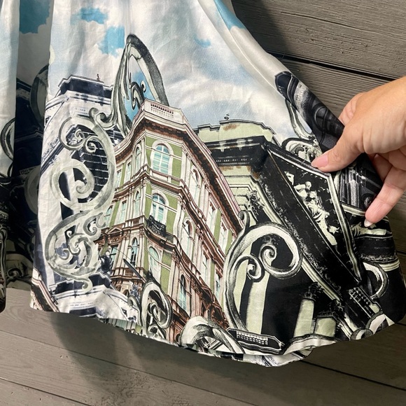 Moulinette Soeurs Anthropologie Skyward Paris City Print Strapless Dress Sz 2 - Picture 7 of 15